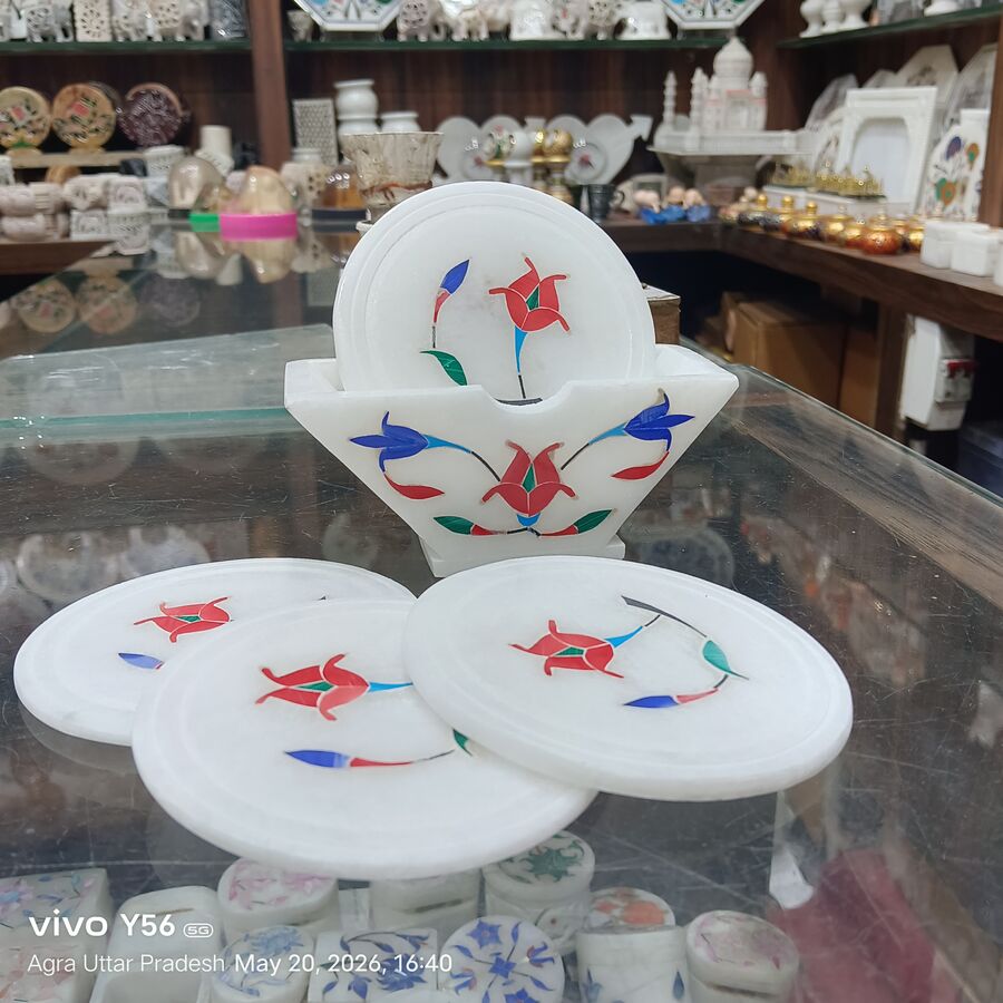 Marble Coasters with Holder