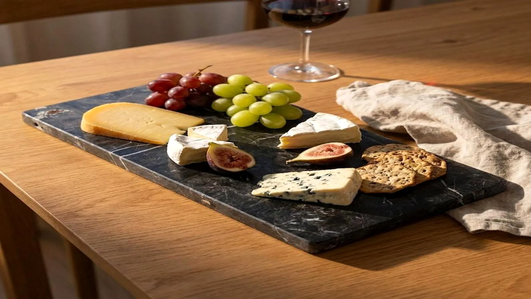 Black Marble Cheese Board in a finished interior