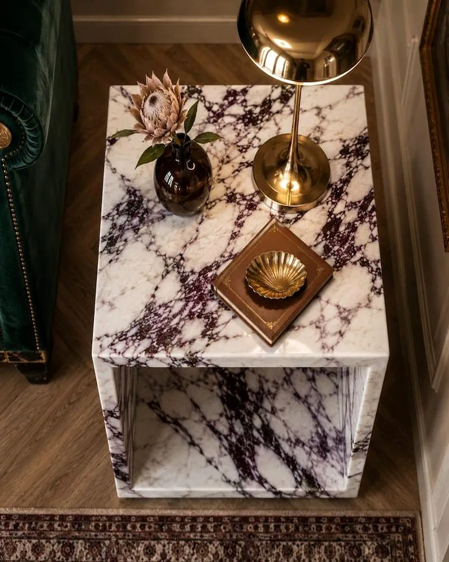 Open Cube Side Table in Plum