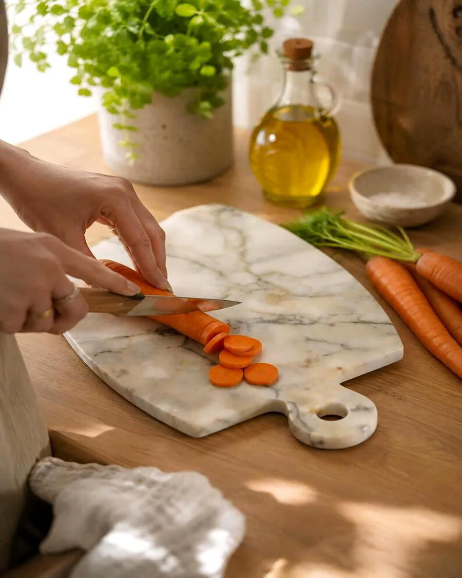 Paddle Style Marble Cutting Board — handcrafted marble by Authentic Jewels of Marble, Agra