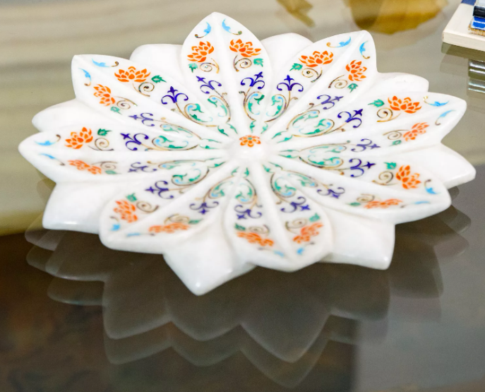 Floral Marble Bowl
